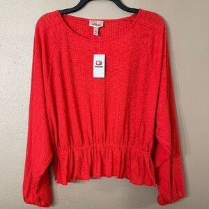 Willow & Root Dark Coral Top Size M